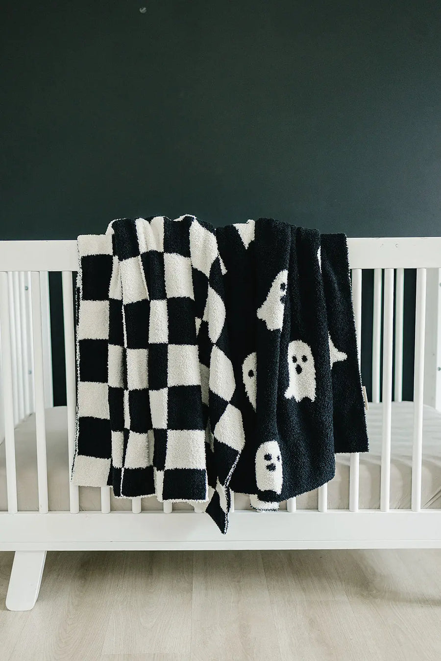 Black + White Checkered Plush Blanket Mebie Baby
