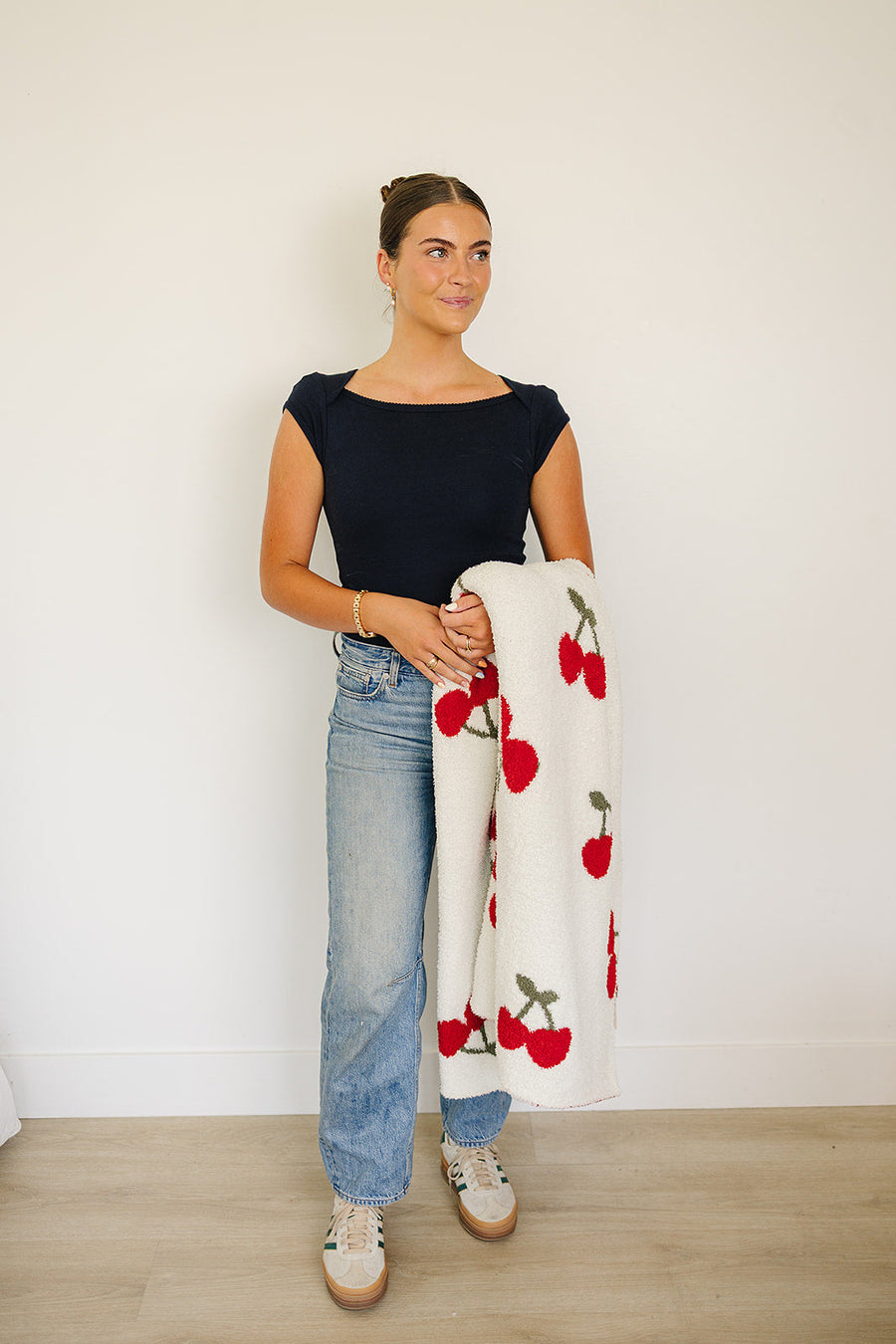 Cherry Plush Blanket Mebie Baby