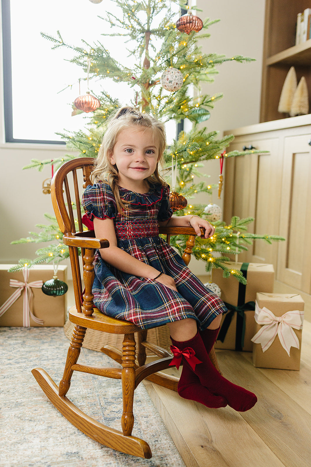 Christmas Plaid Smocked Dress Mebie Baby