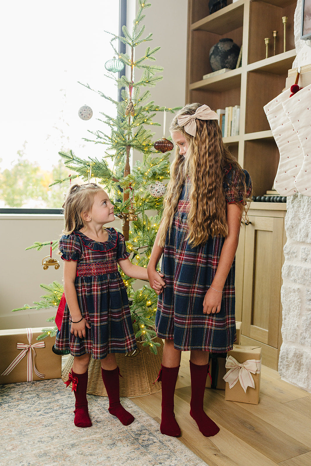 Christmas Plaid Smocked Dress Mebie Baby