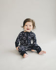 Bamboo Zip Romper | Electric Smiley