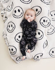 Bamboo Zip Romper | Electric Smiley