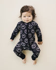 Bamboo Zip Romper | Electric Smiley