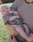 Terry T-Shirt Romper | Cola Stripe