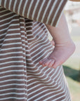 Terry T-Shirt Romper | Cola Stripe
