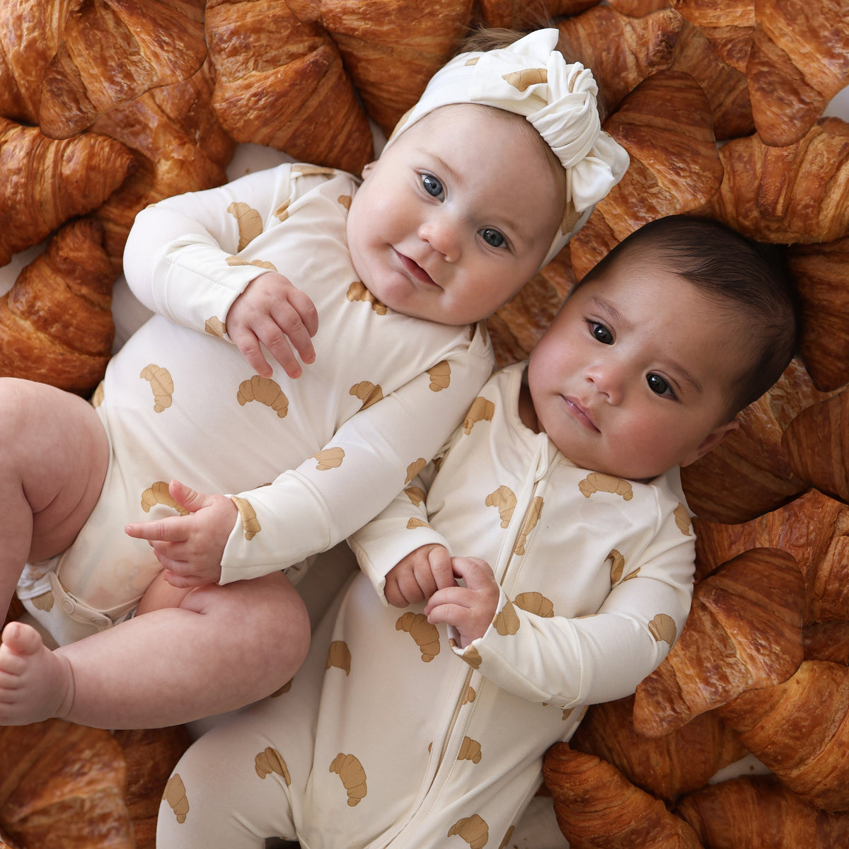 Bamboo Zip Pajamas | Croissants forever french baby