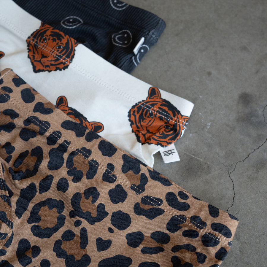 Girl's Bamboo Briefs (3 Pack) | Leopard, Tigers & Smiley Ribbed forever french baby