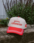 Kiss me I'm American - Red Vintage Trucker Hat