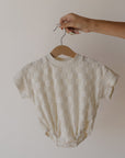 Terry T-Shirt Romper | Coconut Milk