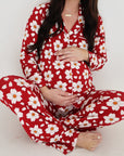 Women's Bamboo Button Up Lounge Set | Cherry Blossoms