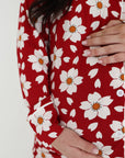 Women's Bamboo Button Up Lounge Set | Cherry Blossoms