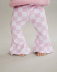 Checkered Flare Pants | Pink