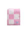 Checkered Plush Blanket | Pink