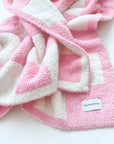 Checkered Plush Blanket | Pink