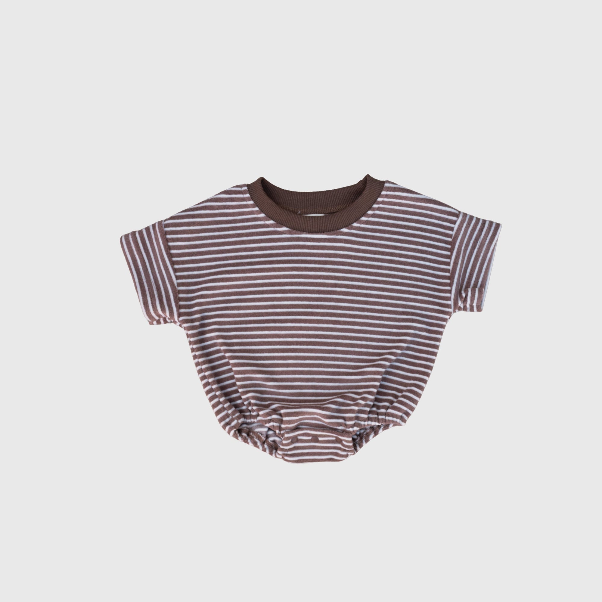Terry T-Shirt Romper | Cola Stripe