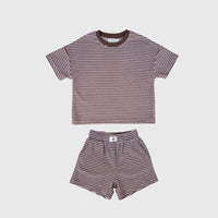 Child Terry Short Set | Cola Stripe