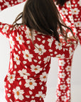 Girl's Bamboo Button Up Lounge Set | Cherry Blossoms