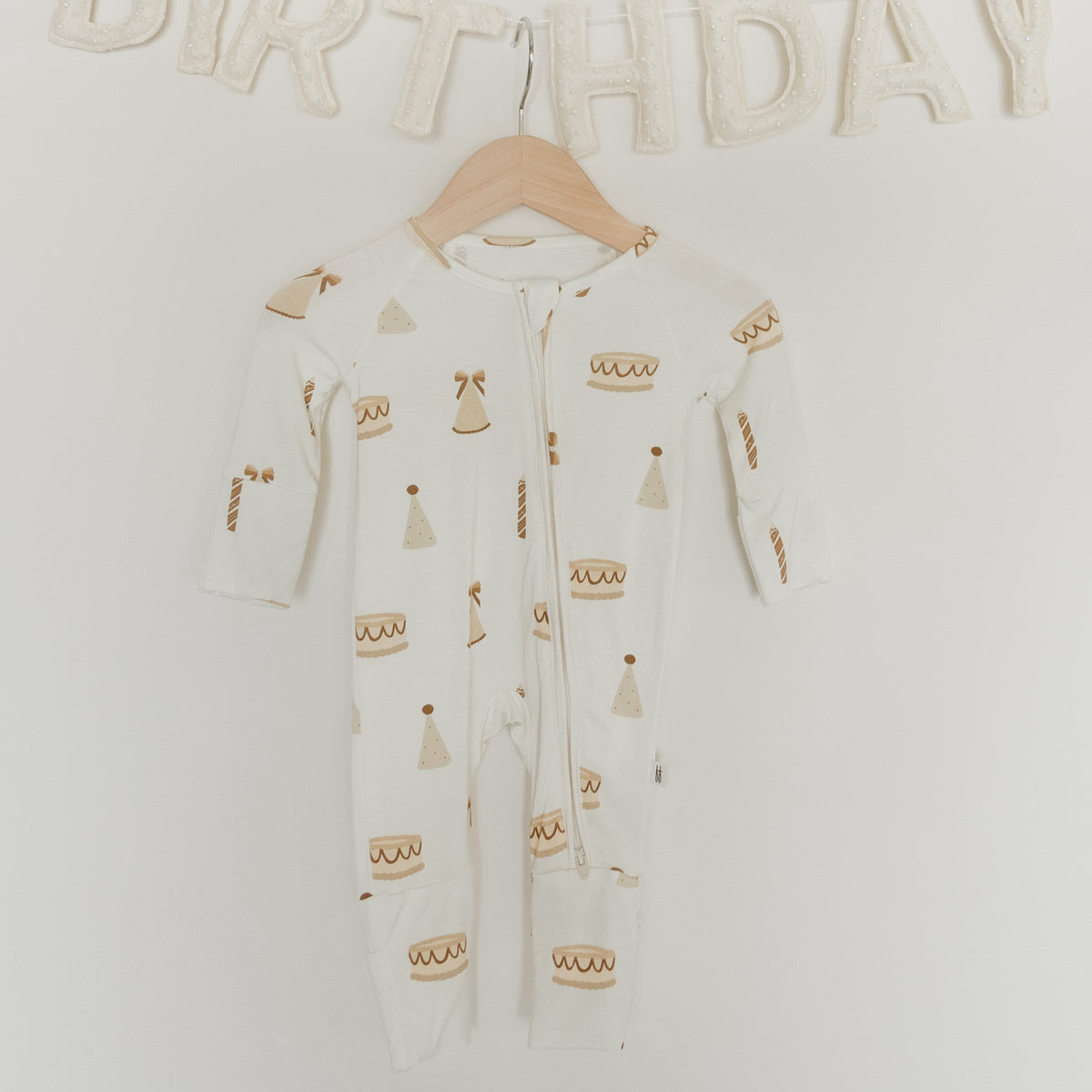 Bamboo Zip Pajamas | Birthday Girl forever french baby