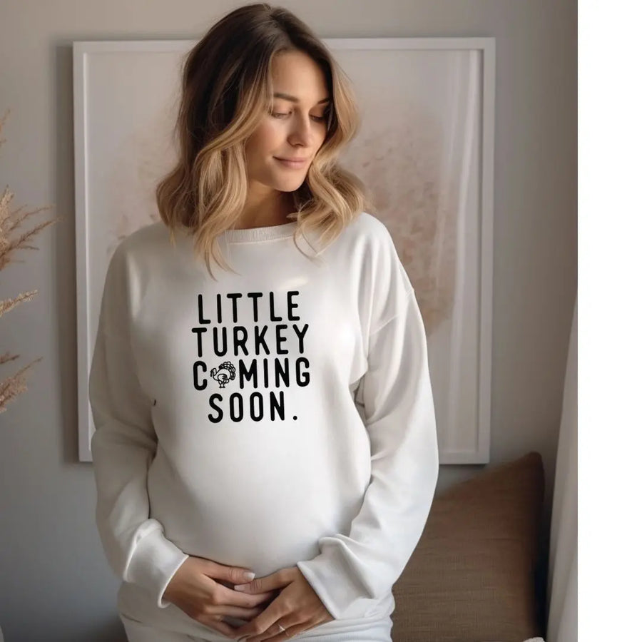 Little Turkey Coming Soon Pullover Saved by Grace Co.