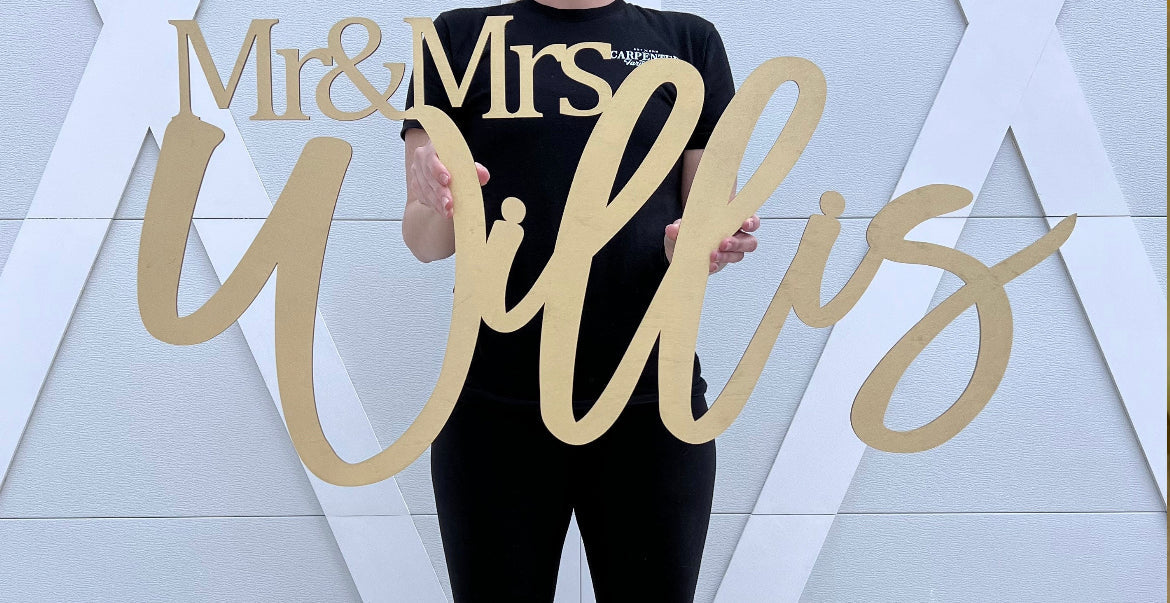 Mr &amp; Mrs Last Name Sign