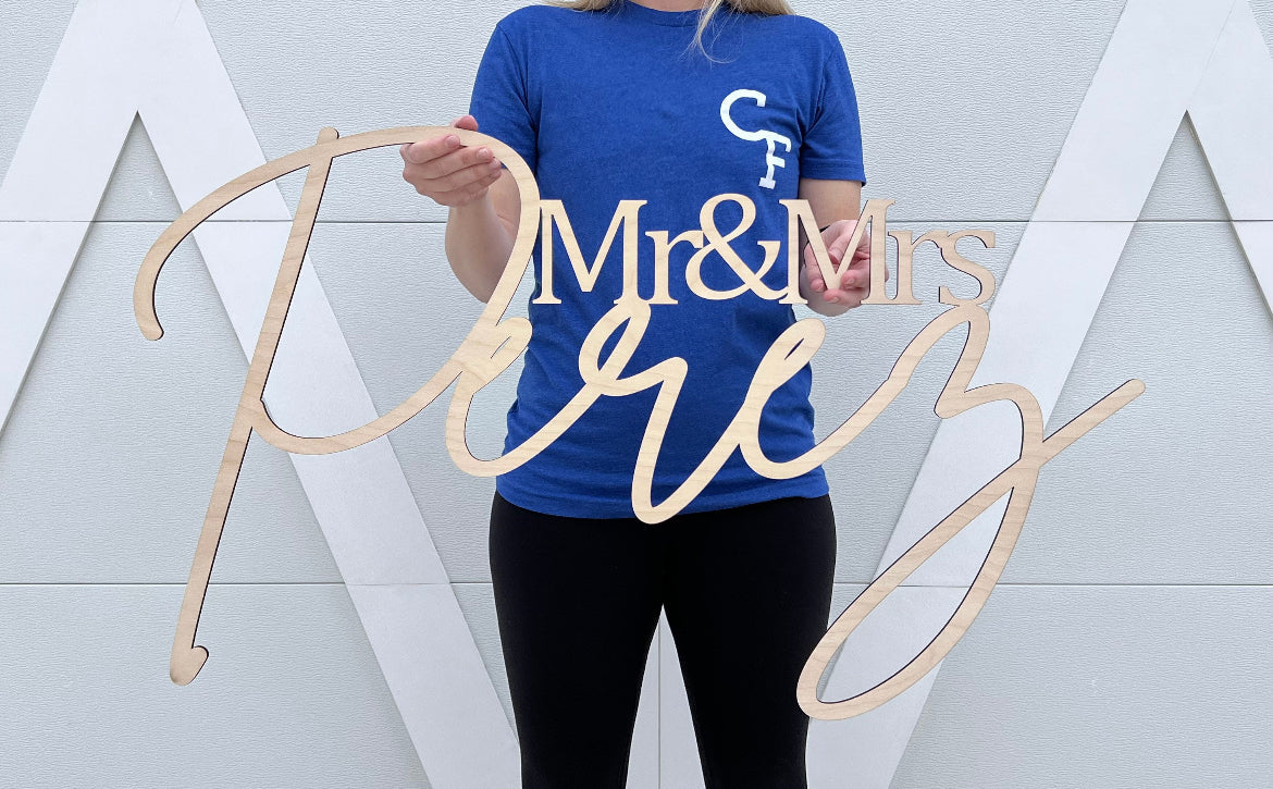 Mr &amp; Mrs Last Name Sign