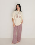 Short Sleeve Women's Bamboo Lounge Set | Milk & Window Pane forever french baby