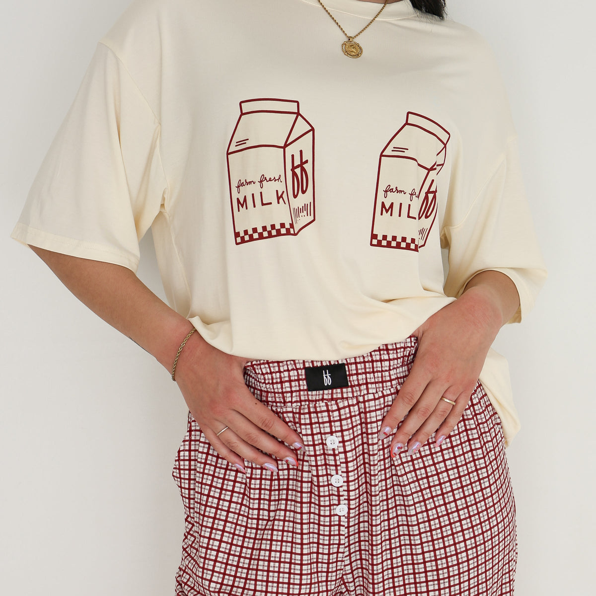 Short Sleeve Women's Bamboo Lounge Set | Milk &amp; Window Pane forever french baby