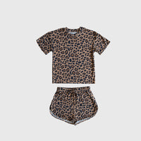 Girl's Bamboo Short Set | Leopard