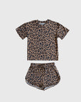 Girl's Bamboo Short Set | Leopard
