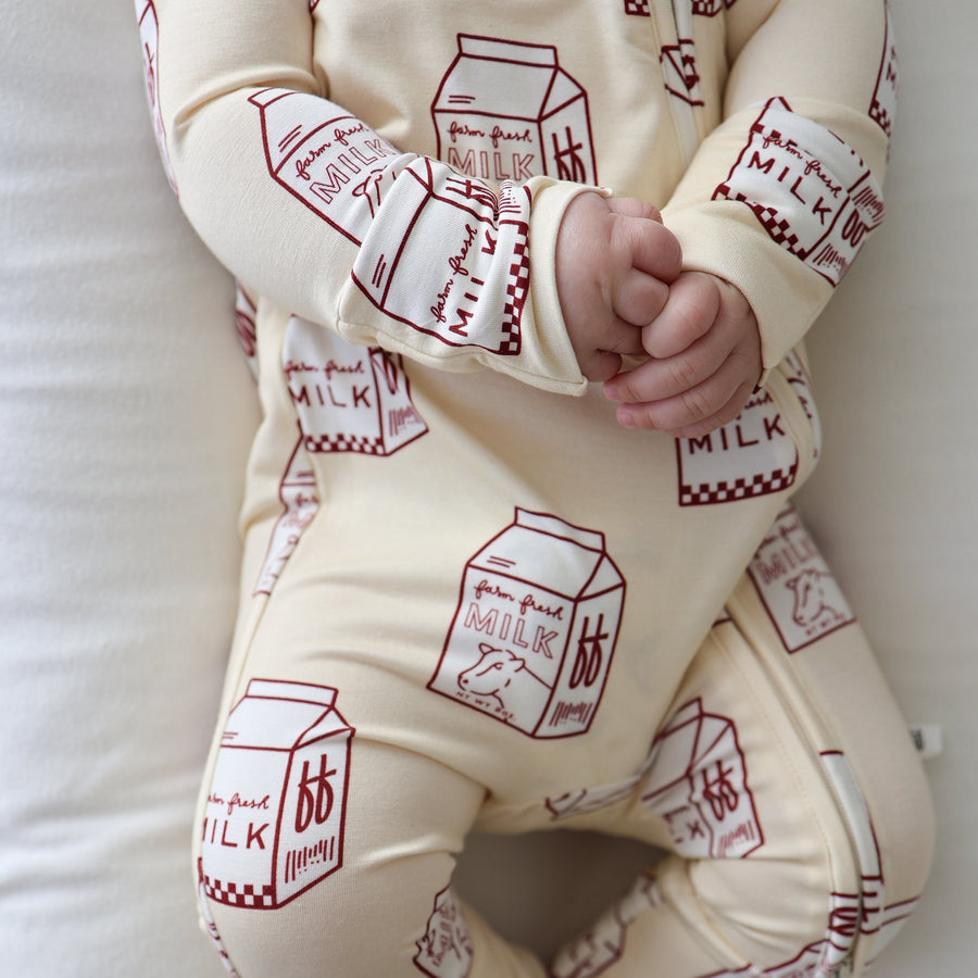 Bamboo Zip Pajamas | Milk forever french baby
