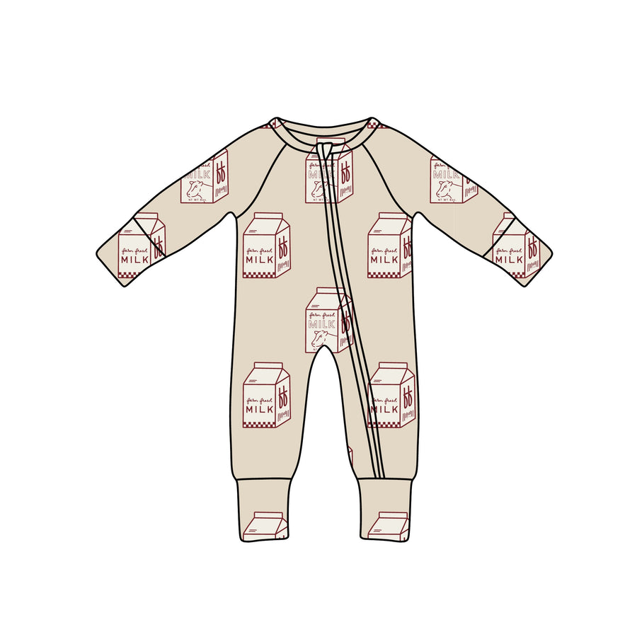 Bamboo Zip Pajamas | Milk forever french baby