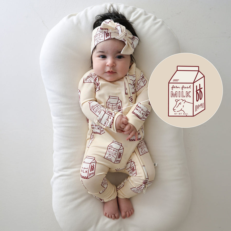 Bamboo Zip Pajamas | Milk forever french baby