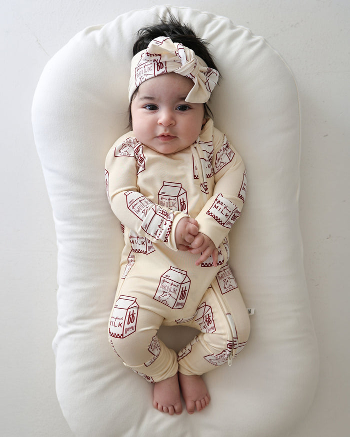 Bamboo Zip Pajamas | Milk forever french baby