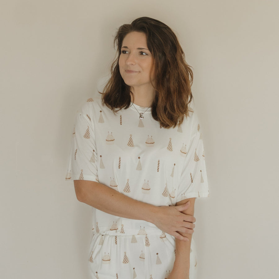 Women's Boxy Tee Lounge Set | Birthday Boy forever french baby