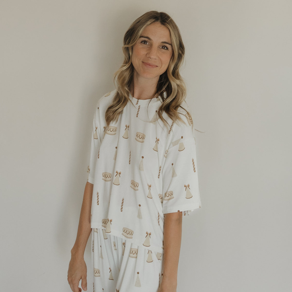 Women's Boxy Tee Lounge Set | Birthday Girl forever french baby