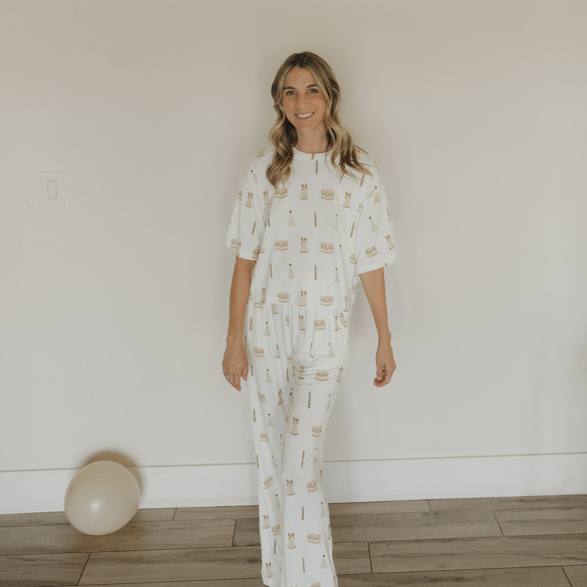 Women's Boxy Tee Lounge Set | Birthday Girl forever french baby