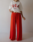 Women's Bamboo Wide Leg Pants | Cherry Red forever french baby