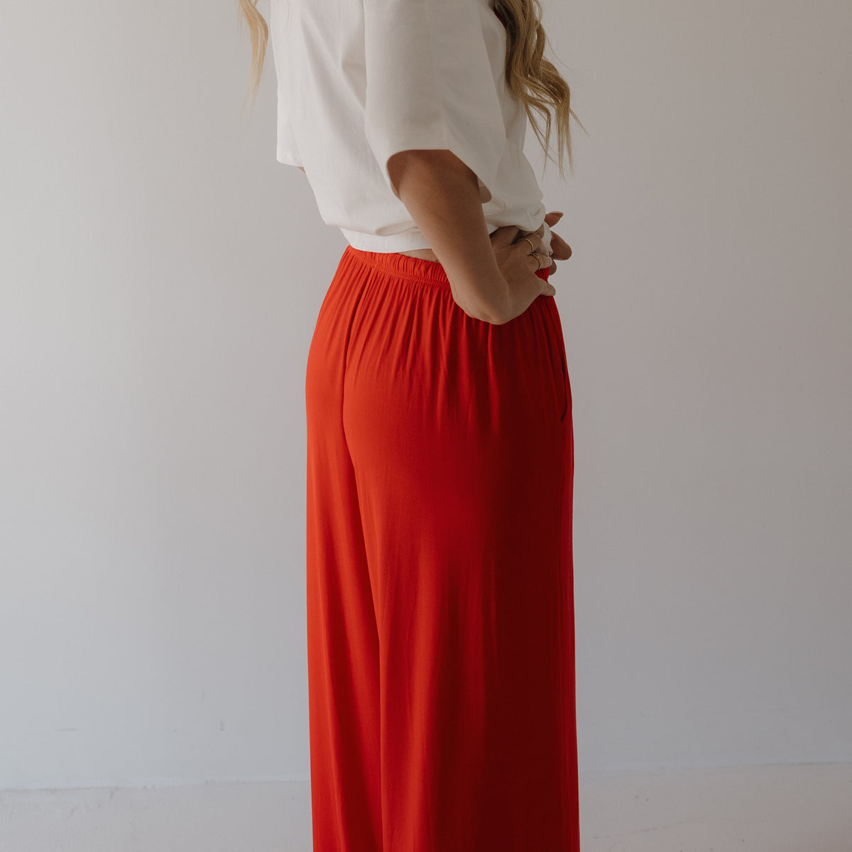 Women's Bamboo Wide Leg Pants | Cherry Red forever french baby