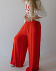 Women's Bamboo Wide Leg Pants | Cherry Red forever french baby