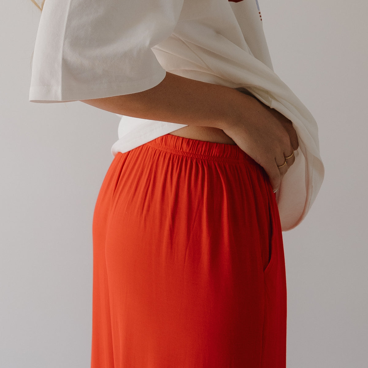 Women's Bamboo Wide Leg Pants | Cherry Red forever french baby