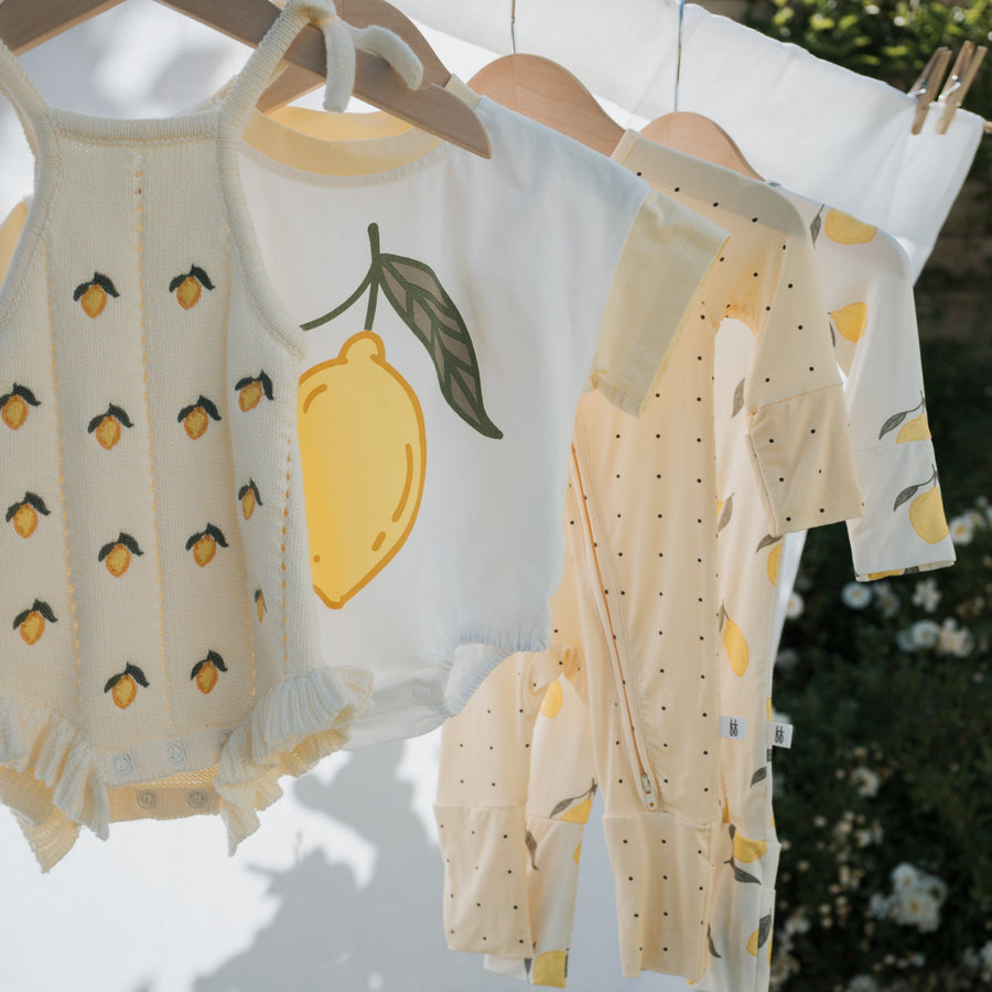 Bamboo Zip Pajamas | Lemon forever french baby