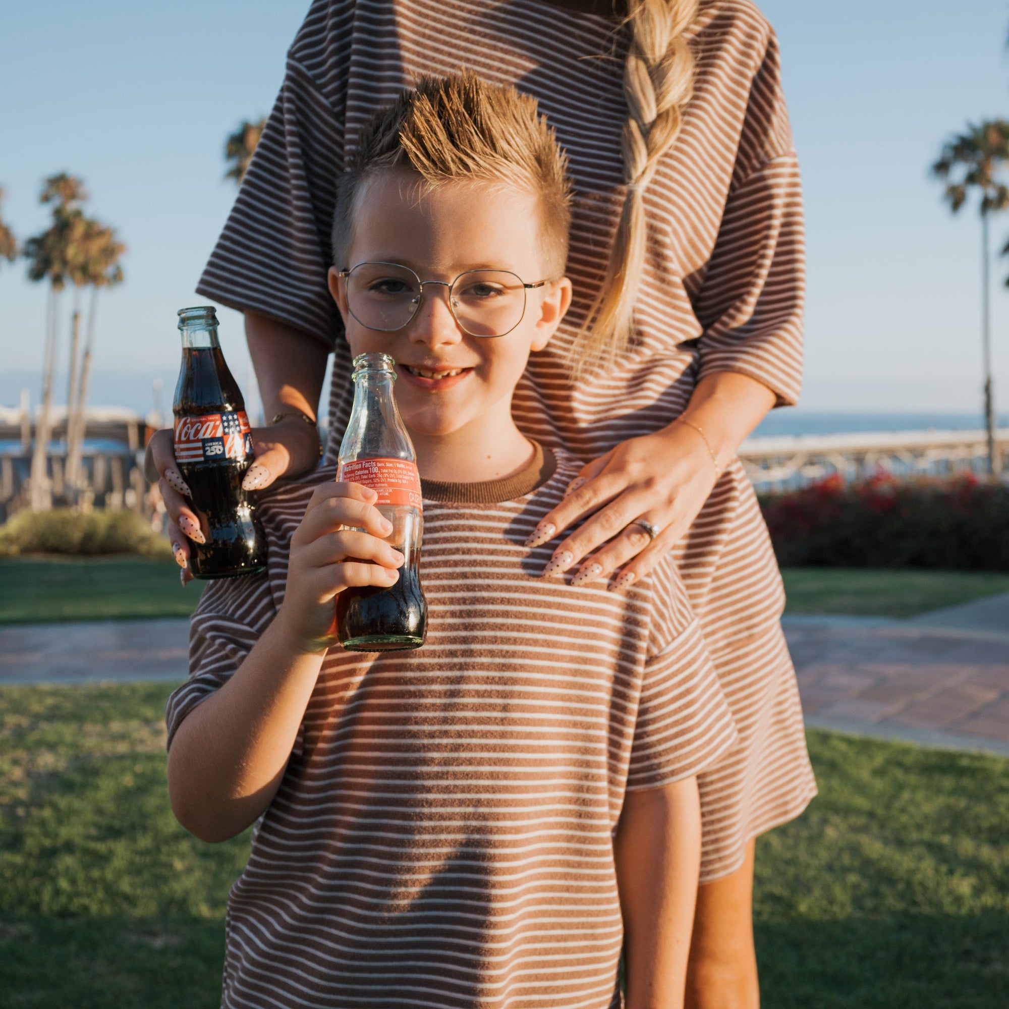 Child Terry Short Set | Cola Stripe