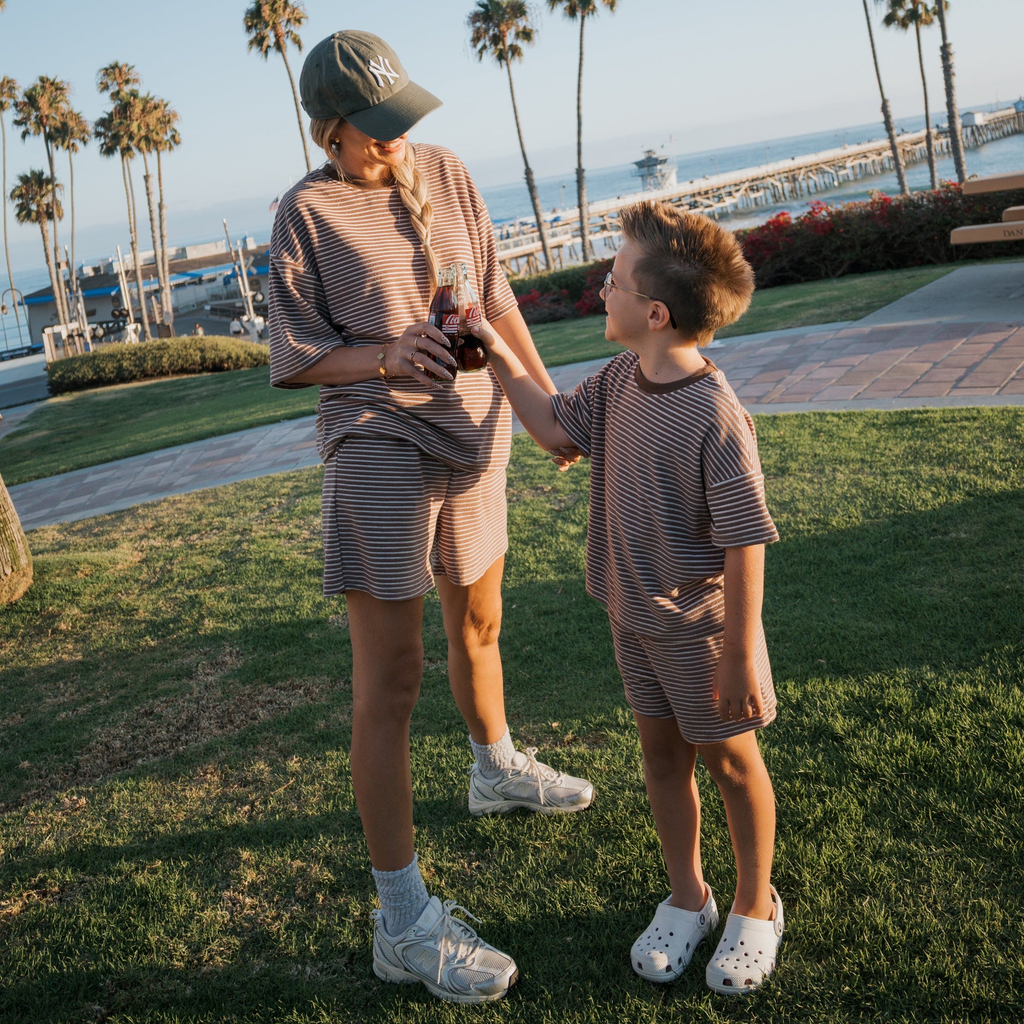 Child Terry Short Set | Cola Stripe