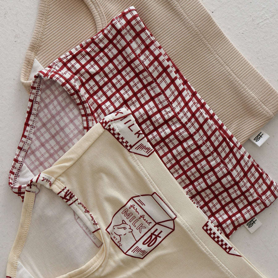 Girl's Bamboo Briefs (3 Pack) | Window Pane, Milk & Ribbed Cream forever french baby