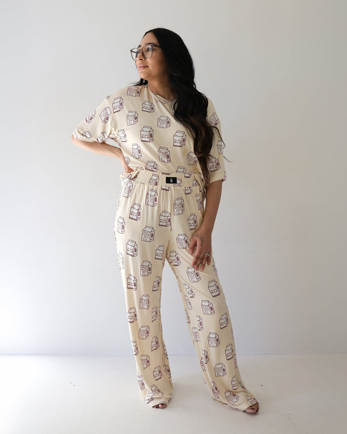 Women's Boxy Tee Lounge Set | Milk forever french baby