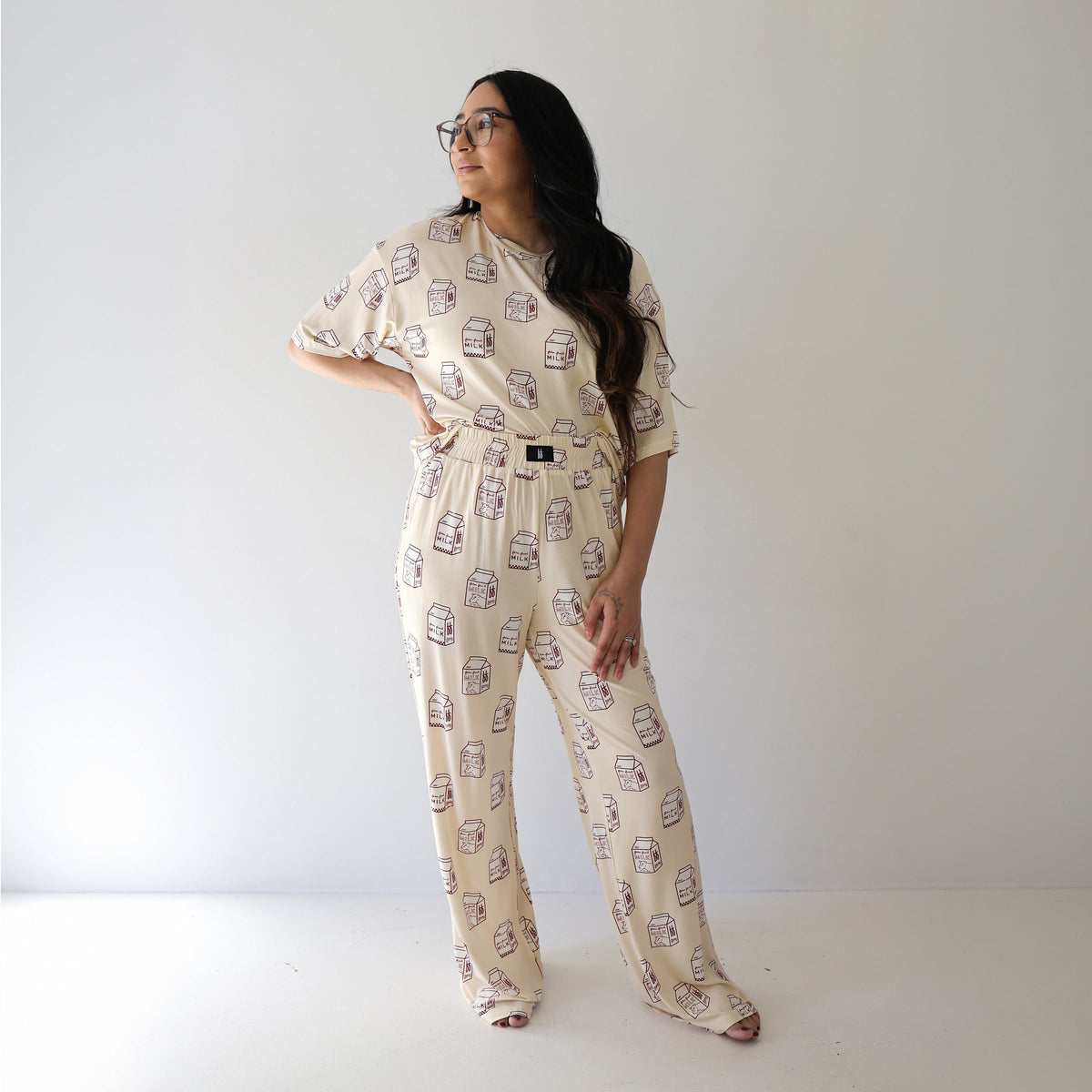 Women's Boxy Tee Lounge Set | Milk forever french baby