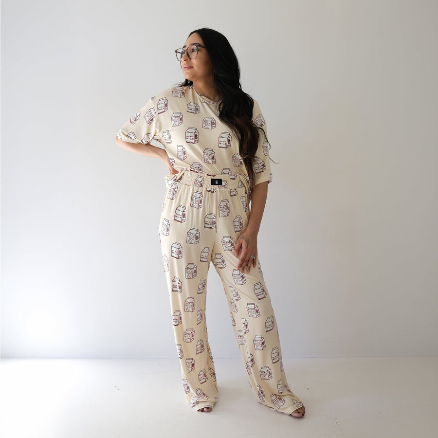 Women's Boxy Tee Lounge Set | Milk forever french baby