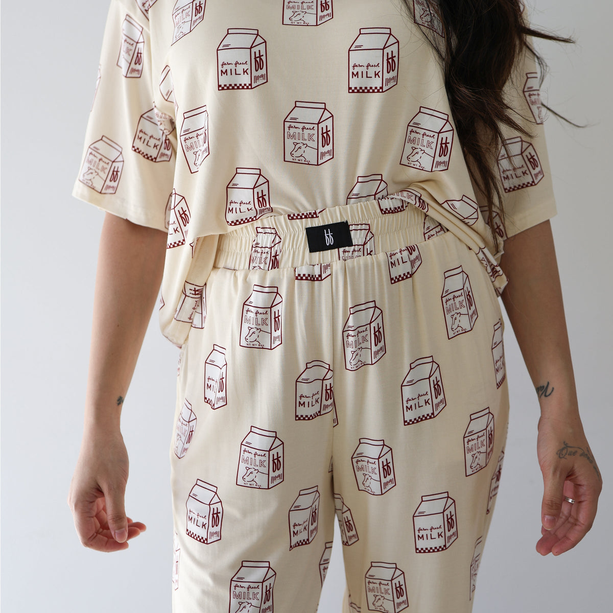 Women's Boxy Tee Lounge Set | Milk forever french baby
