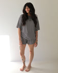 Women's Bamboo Short Set | Street Micro Check forever french baby