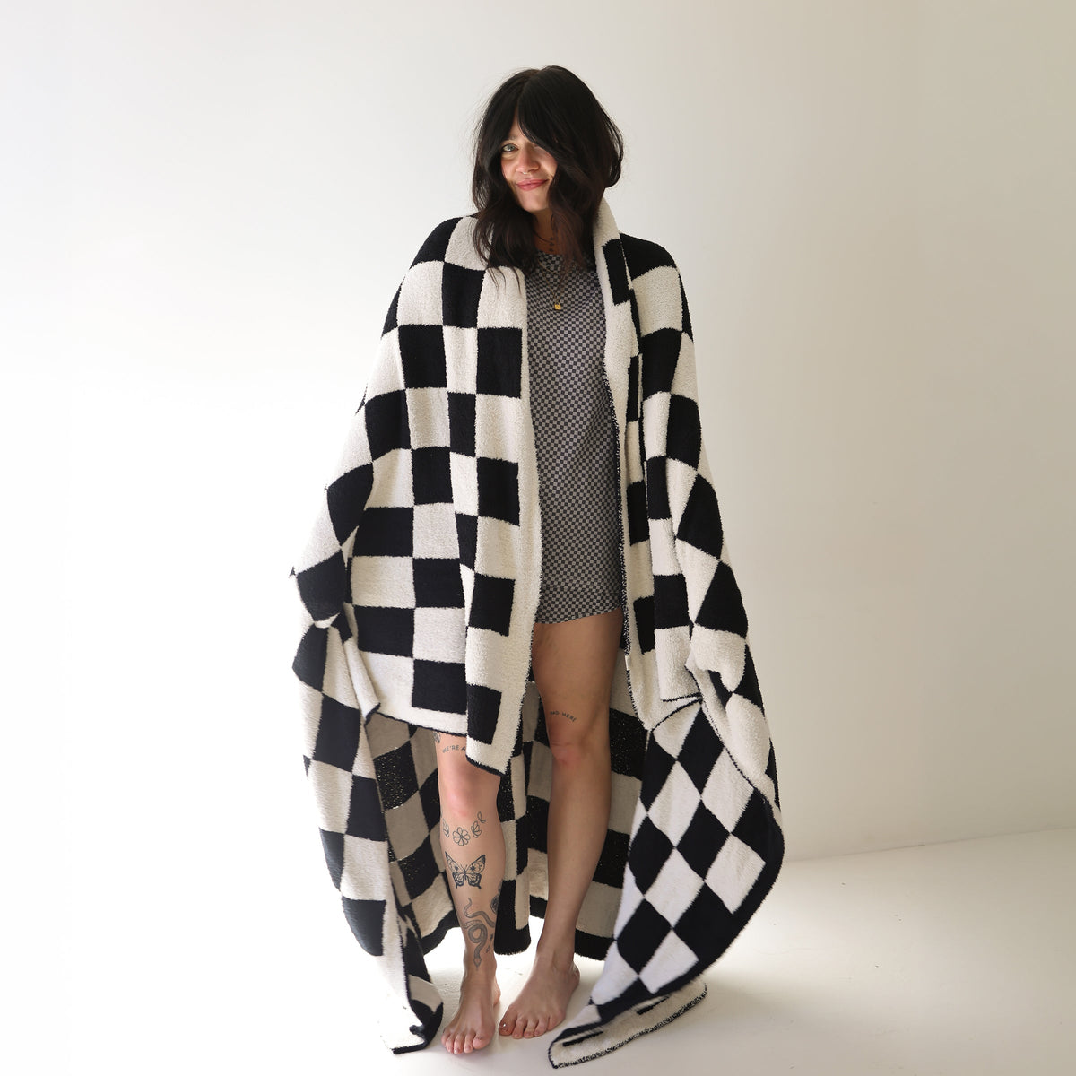 Women's Bamboo Short Set | Street Micro Check forever french baby